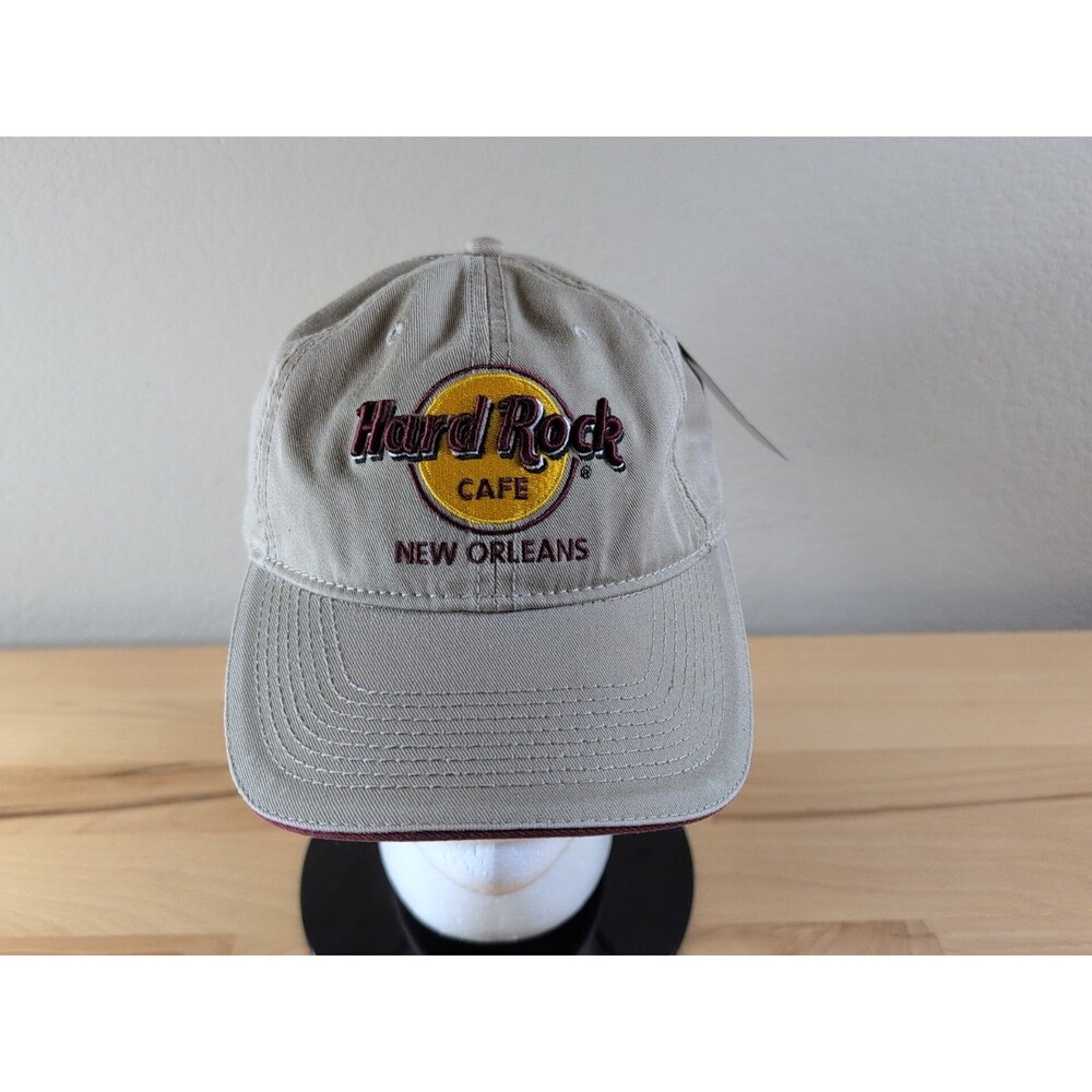 Hard Rock Cafe New Orleans Hat Cap Tan Cotton Strapback One Size NWT
